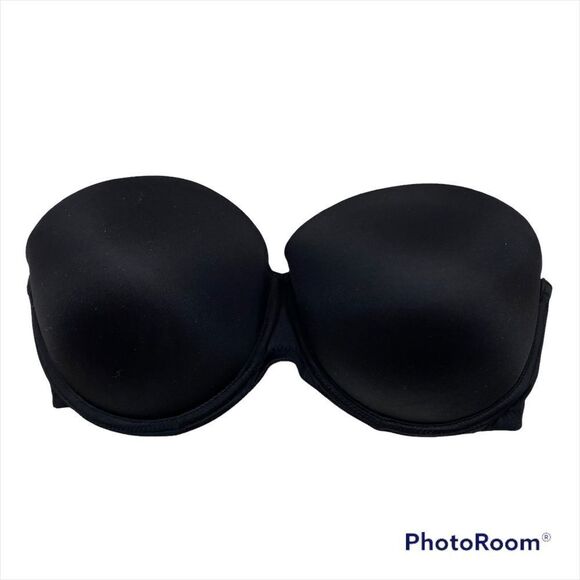 Victoria’s Secret Pink Black Strapless Push Up Bra Size 34DD - Picture 3 of 10